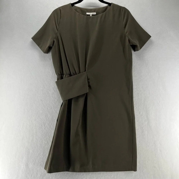 OAK + FORT Dresses & Skirts - Oak + Fort Dress Size XS Sheath Oversized Mini Side Shirred Short Sleeve Brown